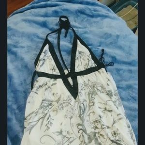 White halter top mini dress